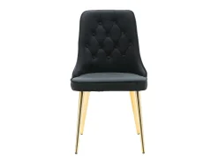 Silla de comedor VelvetDeluxe en terciopelo negro, decoración en latón.