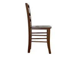 Silla de comedor Venice con asiento de madera maciza de nogal oscuro
