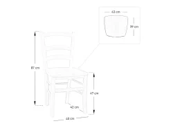 Silla de comedor Venice con asiento de madera maciza de nogal oscuro
