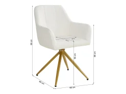 Silla de comedor 56x86x60 cm beige moderna sillón huevo bouclé