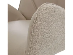 Silla de comedor 60x90x59 cm Beige Moderno Silla Egg Tapizado Bouclé Cuero