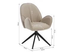 Silla de comedor 60x90x59 cm Beige Moderno Silla Egg Tapizado Bouclé Cuero