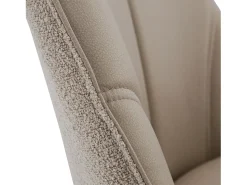 Silla de comedor 60x90x59 cm Beige Moderno Silla Egg Tapizado Bouclé Cuero
