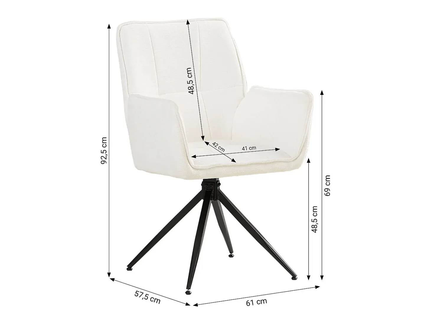 Silla de comedor 61x92,5x57,5 cm blanco