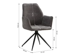 Silla de comedor 61x92.5x60 cm gris Eames