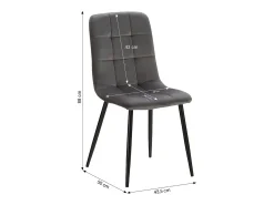 Silla de comedor 43,5x88x50 cm gris Eames