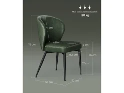 Silla de comedor 52x55x79 cm verde Ekho