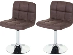 Silla de comedorCadiz (set de 2), vintage marrón oscuro
