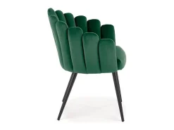 Silla de concha de terciopelo verde Amboise