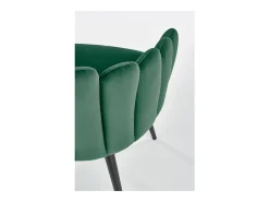Silla de concha de terciopelo verde Amboise