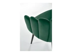 Silla de concha de terciopelo verde Amboise