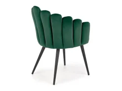 Silla de concha de terciopelo verde Amboise