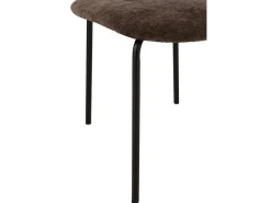 Silla de diseño AKOZ con tejido suave de alta gama y estructura de acero negro mate-Color Marrón