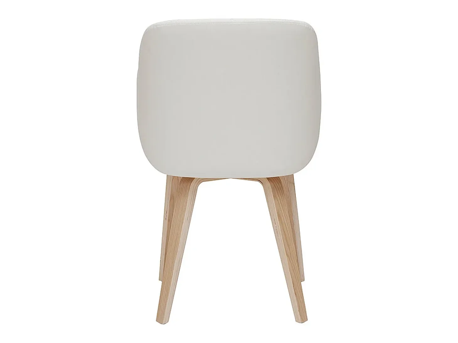 Silla de diseño blanca y de madera clara LUCIEN