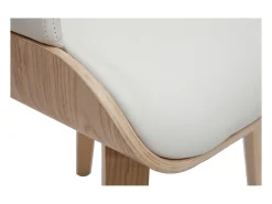 Silla de diseño blanca y de madera clara LUCIEN