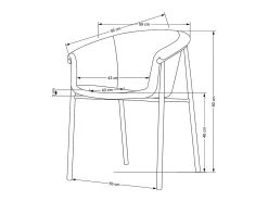 Silla de diseño de tela gris Norma