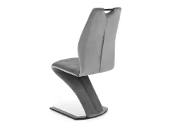 Silla de diseño de terciopelo gris con pata en U de metal negro VIDAR