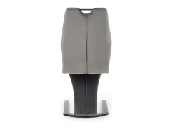 Silla de diseño de terciopelo gris con pata en U de metal negro VIDAR