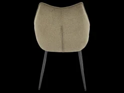Silla de diseño en tejido verde oliva con patas de metal negro Ricardo
