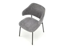 Silla de diseño en tejido gris con estructura de metal Wear negro