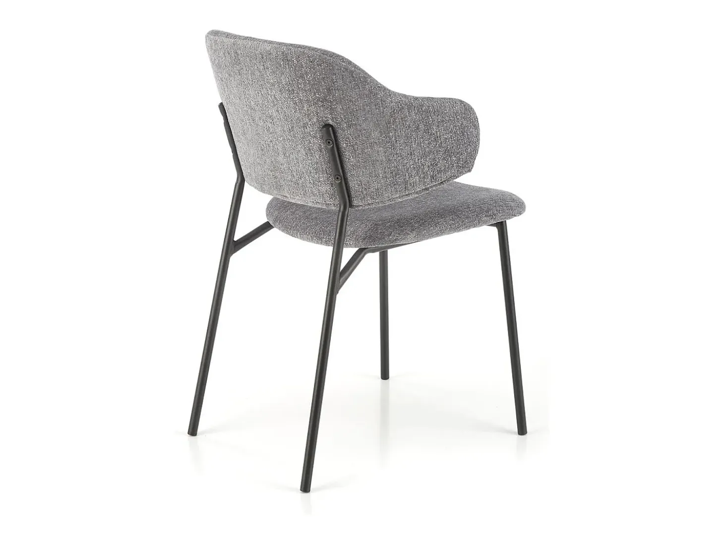 Silla de diseño en tejido gris con estructura de metal Wear negro