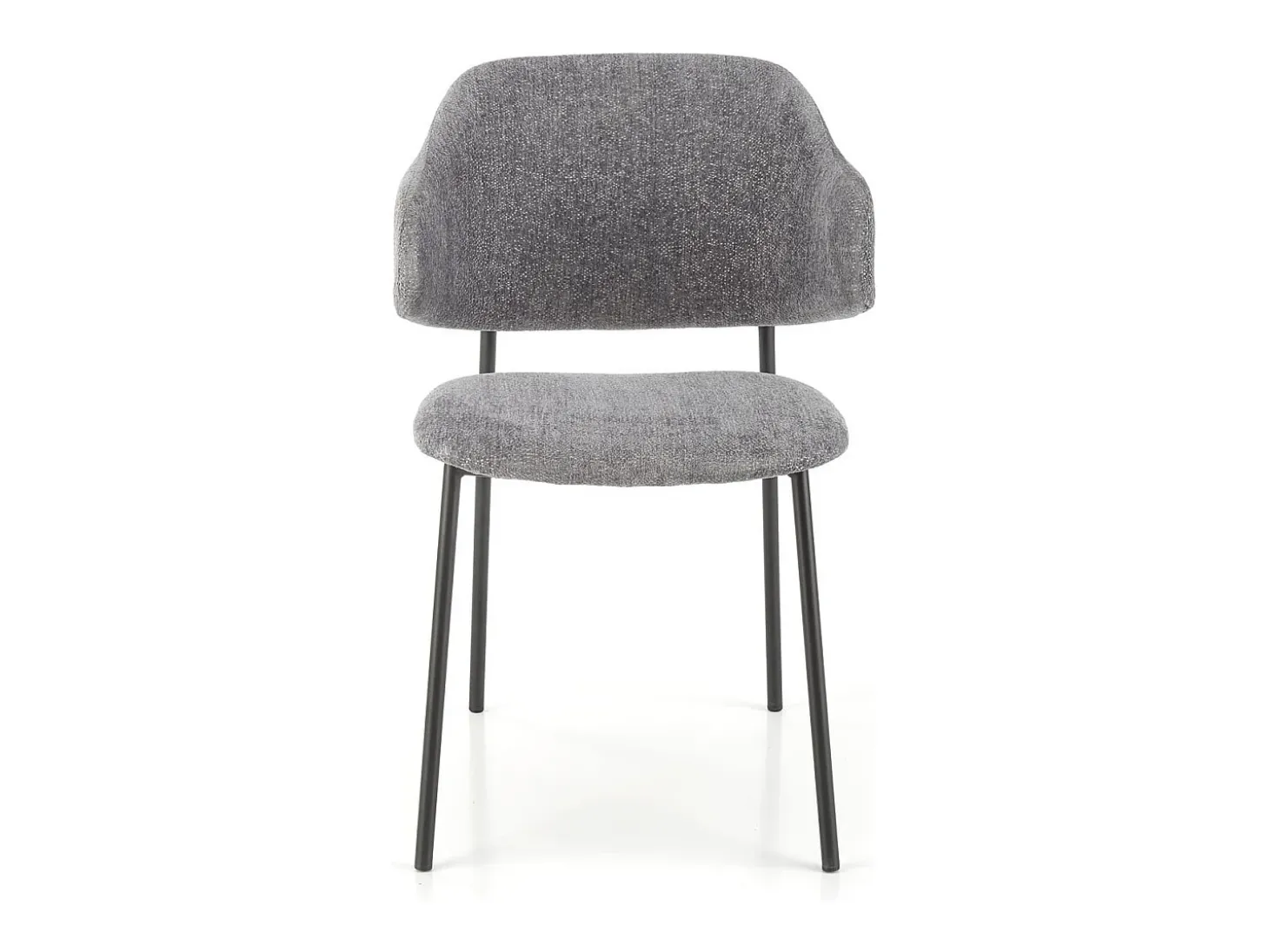 Silla de diseño en tejido gris con estructura de metal Wear negro
