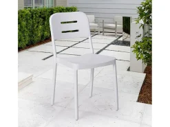 Silla de diseño moderno de polipropileno para bar, cocina, restaurante y jardín Mose - Blanco