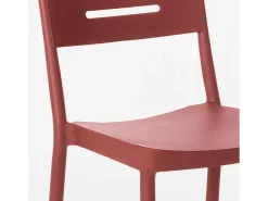Silla de diseño moderno de polipropileno para bar, cocina, restaurante y jardín Mose - Rojo