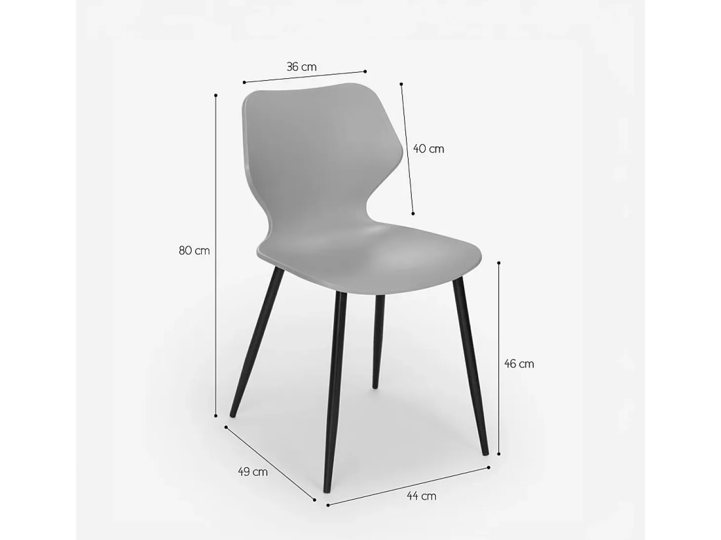 Silla de diseño moderno metal polipropileno restaurante comedor Ladysmith - Rojo