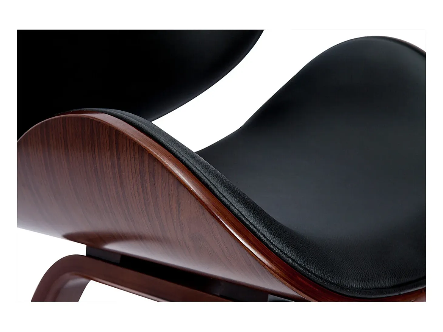 Silla de diseño negra y madera oscura WALNUT