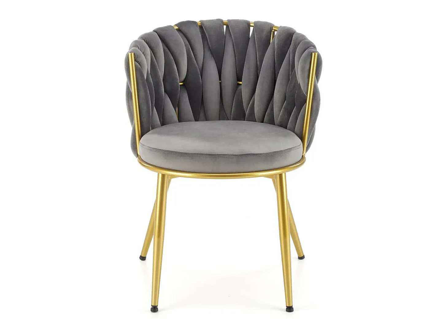 Silla de diseño Rumba gris con patas doradas