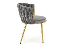 Silla de diseño Rumba gris con patas doradas
