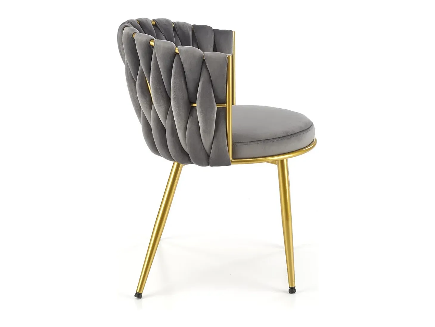 Silla de diseño Rumba gris con patas doradas