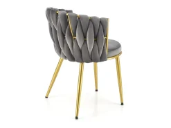 Silla de diseño Rumba gris con patas doradas