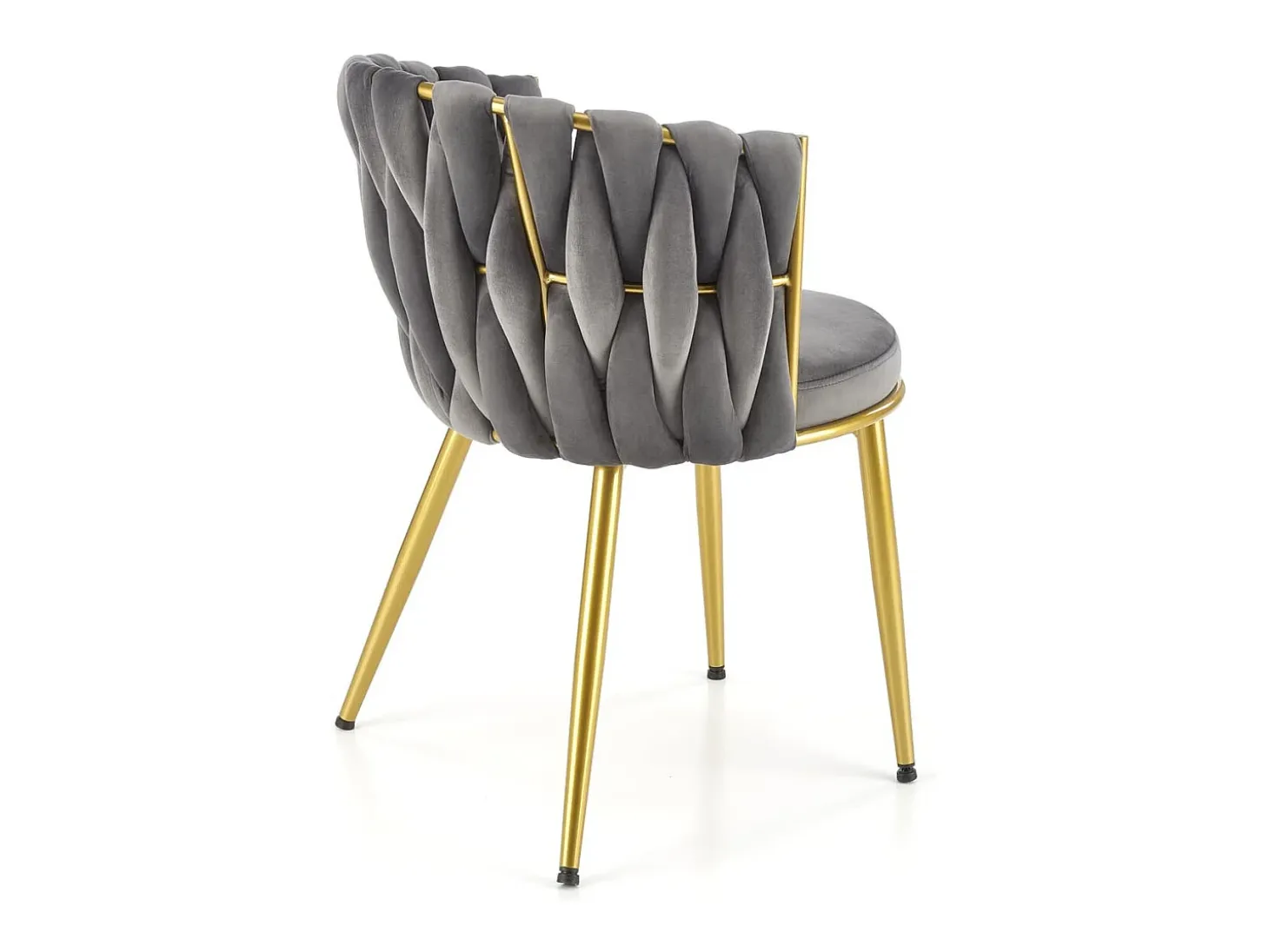 Silla de diseño Rumba gris con patas doradas