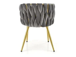 Silla de diseño Rumba gris con patas doradas