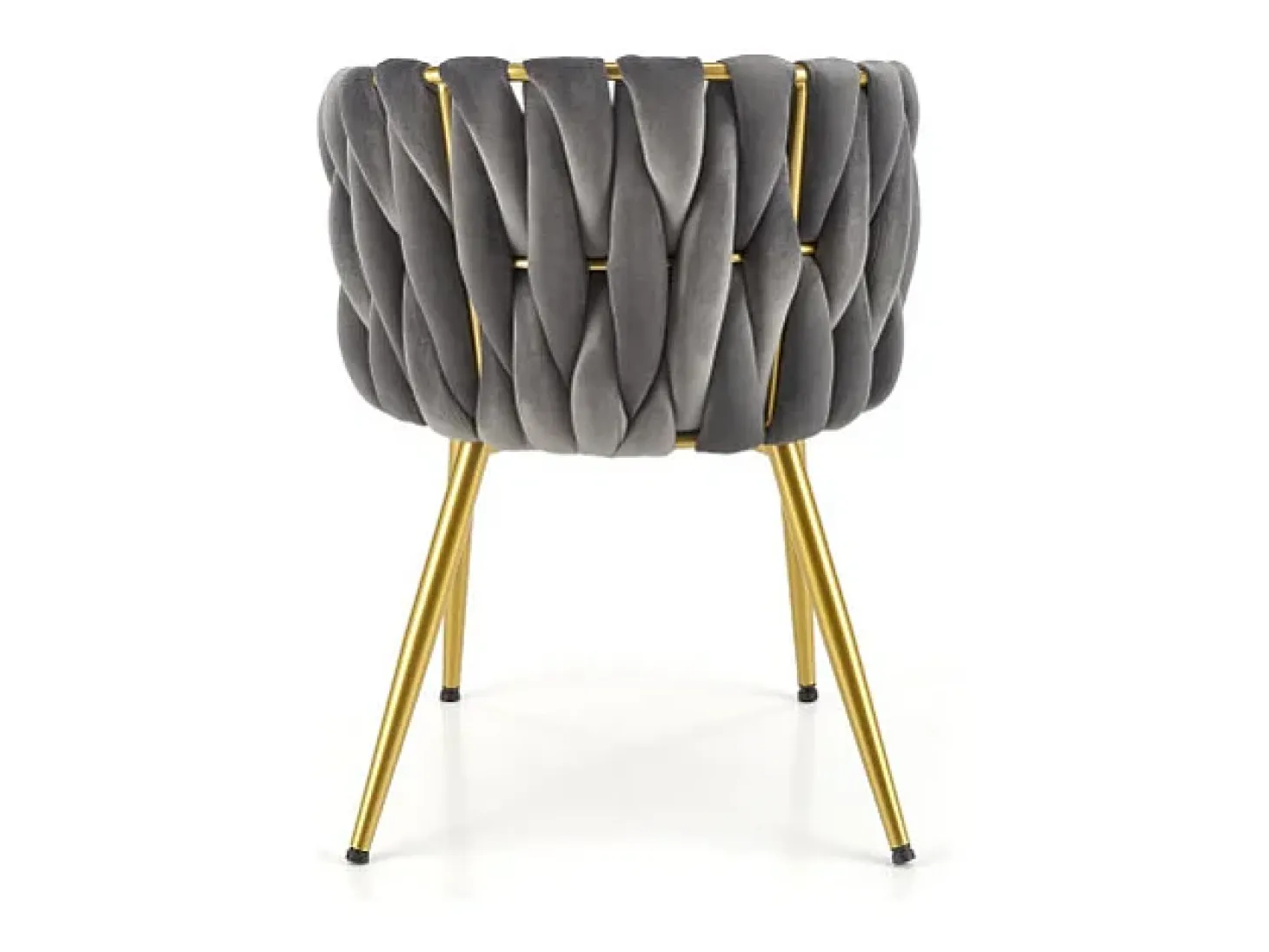Silla de diseño Rumba gris con patas doradas