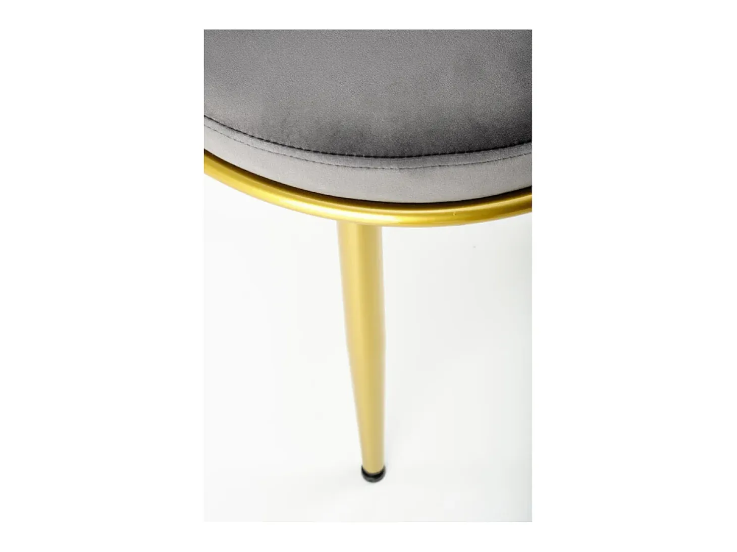 Silla de diseño Rumba gris con patas doradas