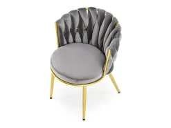 Silla de diseño Rumba gris con patas doradas