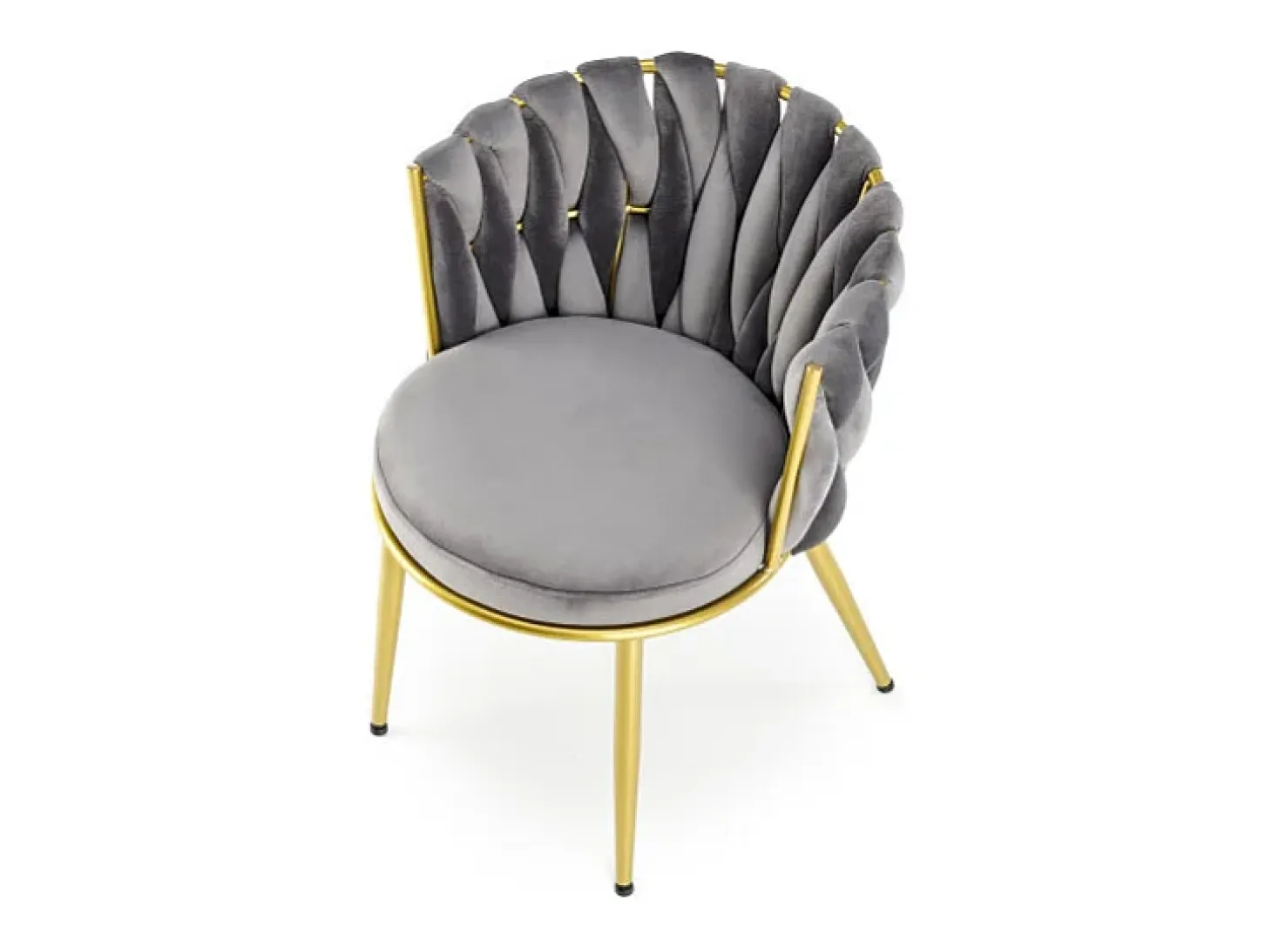 Silla de diseño Rumba gris con patas doradas