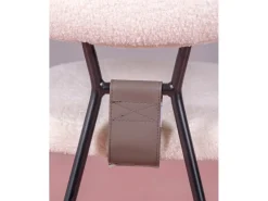Silla de diseño tapizada en bouclé y patas de acerlo lacado - Oxford - Blanco
