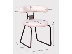 Silla de diseño tapizada en bouclé y patas de acerlo lacado - Oxford - Blanco