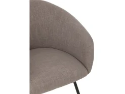 Silla de diseño WALES: comodidad moderna en tela y metal negro-Color Marrón claro