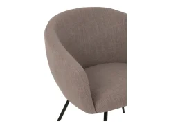 Silla de diseño WALES: comodidad moderna en tela y metal negro-Color Marrón claro