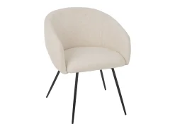 Silla de diseño WALES: comodidad moderna en tela y metal negro-Color Marrón claro