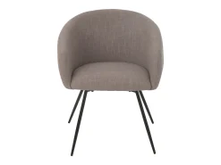 Silla de diseño WALES: comodidad moderna en tela y metal negro-Color Marrón claro