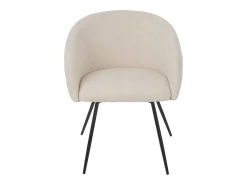 Silla de diseño WALES: comodidad moderna en tela y metal negro-Color Marrón claro