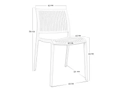 Silla de exterior Aurora en plástico azul claro, modelo confort