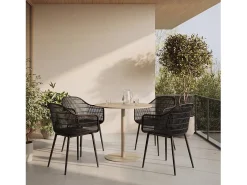 Silla de exterior de Plástico Negro 86 x 62- Layna