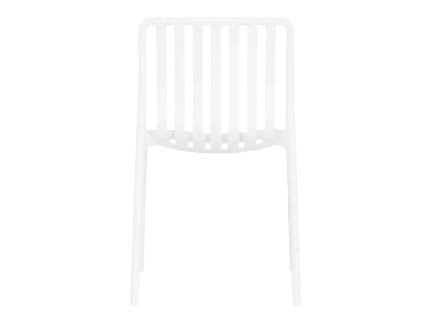 Silla de exterior Iside de plástico resistente, confort premium en color blanco